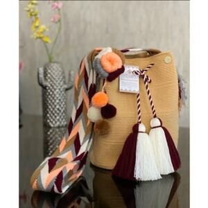 Ekaa Wayuu Mochila Crossbody Bag Colombian Handmade Boho Bucket Bag New Wth Tag